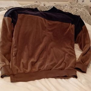 Vintage men's color block velour soft very sift